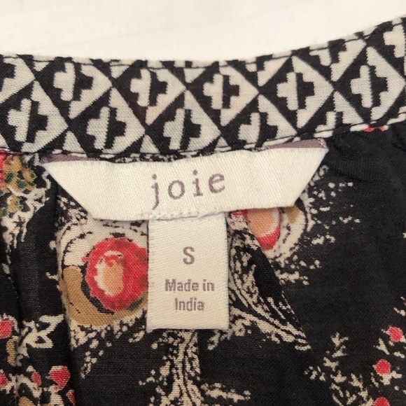Joie Laurina Floral Red White Red Flutter Short Sleeve Top V-Neck Shirt Small - Picture 11 of 16